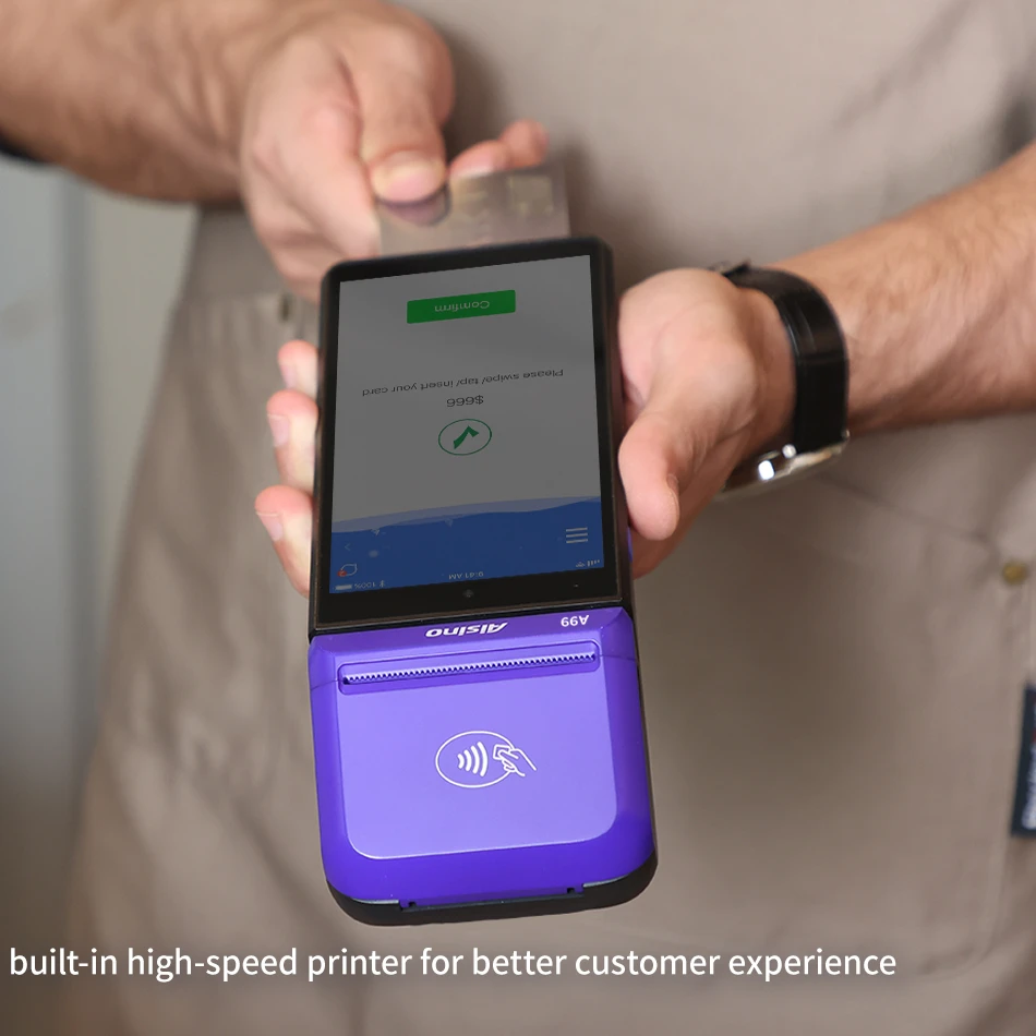 NFC Payment QR Code Scanner A99 Android POS Terminal with Fiscal/ Fingerprint Module