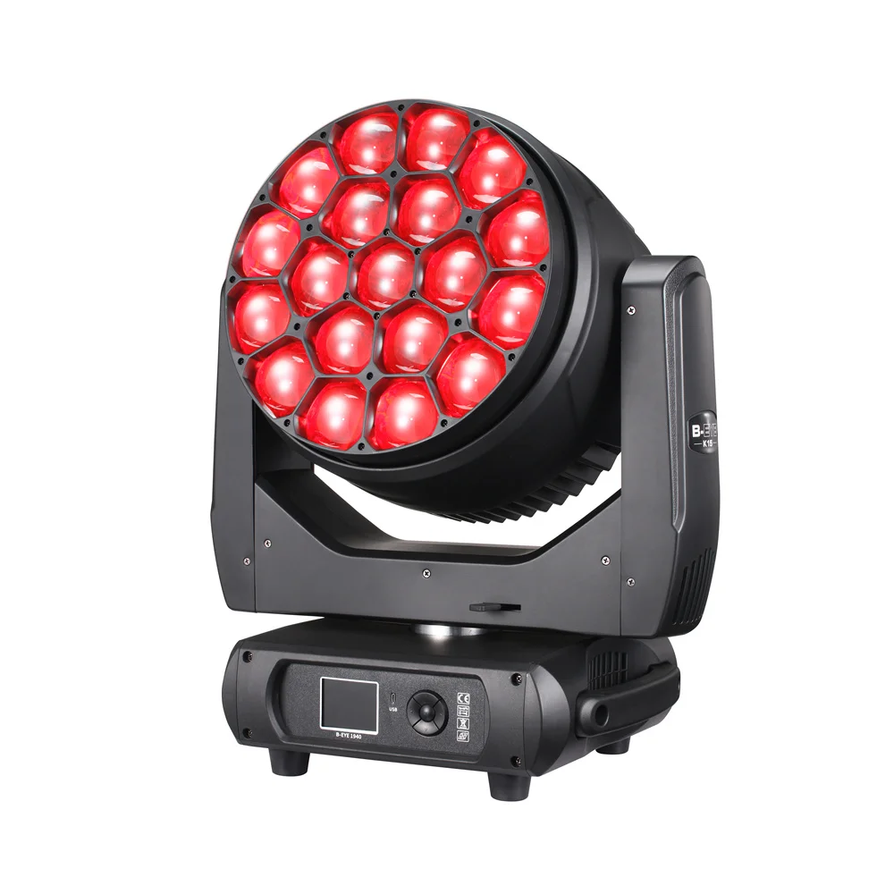 DJ Lighting Equipments 19x40w Rgbw 4in1 Bee Eye Led Moving Head Light Led Stage Light for Disco Luminous SHINE Lamp Power