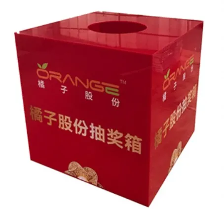 Acrylic Donation Box Square with Lock Raffle Ticket Drum Charity Suggestion Box