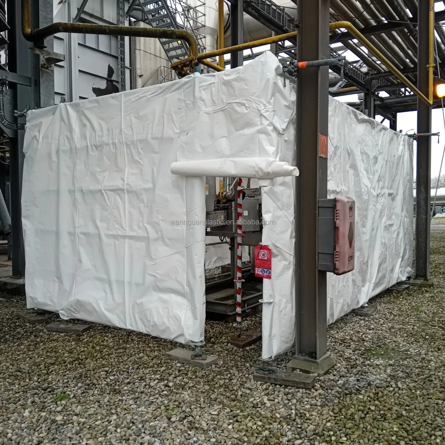 Opaque fire retardant ANTI-UV PE shrink wrap film for scaffolding building shrink film