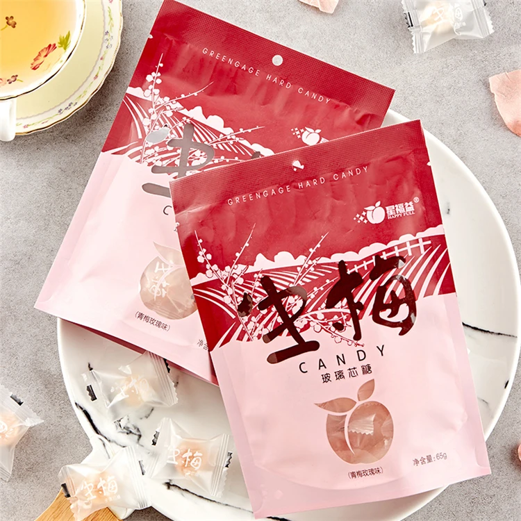 
China Factory Outlet Happyfull Private Label OEM Crystal Dried Fruit Plum Sauce Lemon Prune Hard Candy 