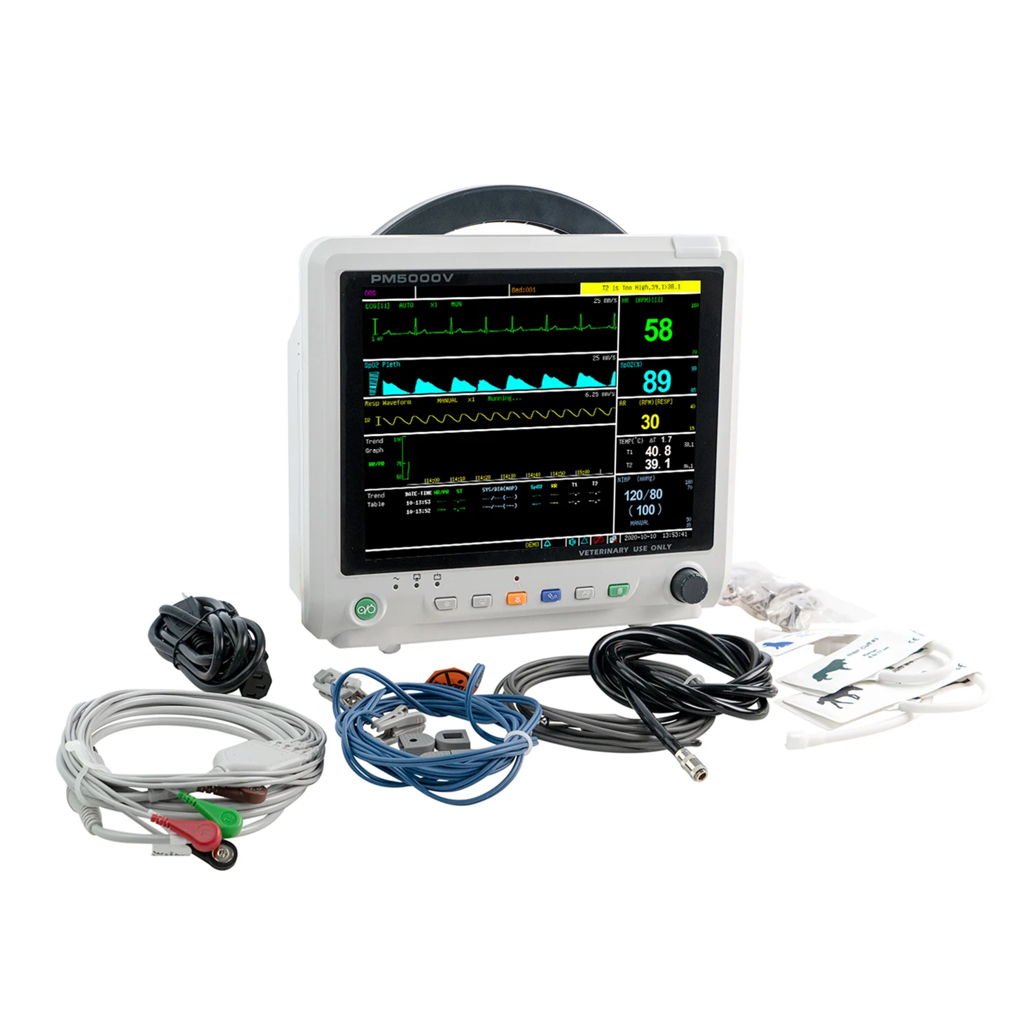 UTECH PM5000V Veterinary Multiparameter Patient Monitor with Stable Quality