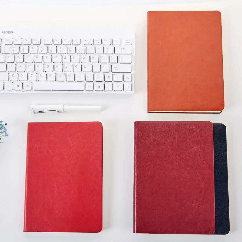 Audited Embossed Customized Logo Custom Gift Notebook Journal Diary Hardcover PU Leather Notebook dot soft for Student/School