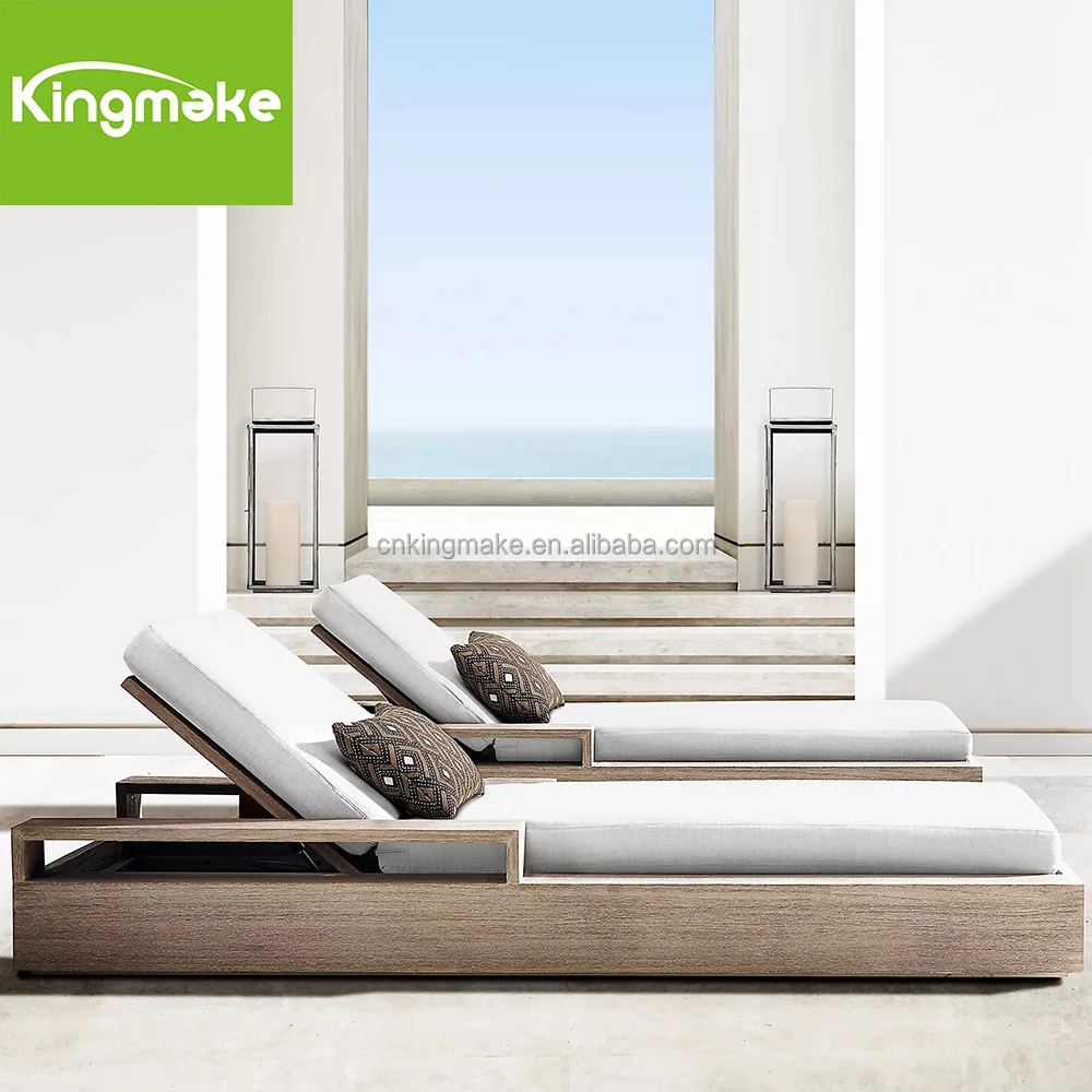 Swimming pool used furniture luxury all weather wooden sun loungers beach sun bed outdoor teak sun lounger with 5 years warranty