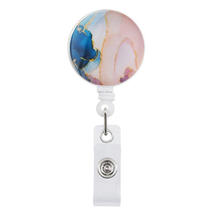 custom durable healthcare crystal radiology name heavy duty retractable badge holder reel