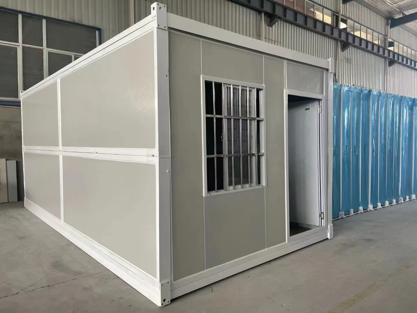 Extended foldable prefab container homes/40ft folding living container/expandable cabin modular container house carport garage