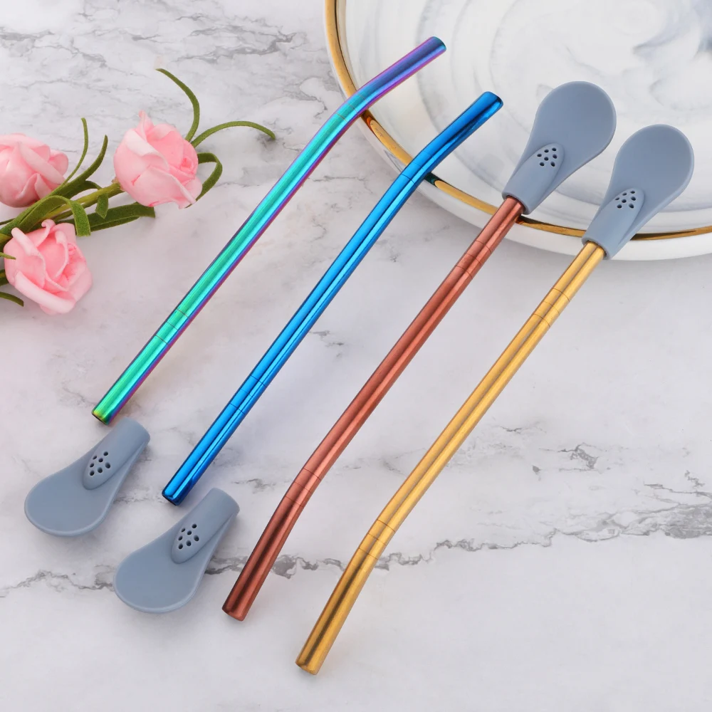 Кофейная водяная многоразовая металлическая съемная фильтровальная ложка из нержавеющей стали соломинки для питья