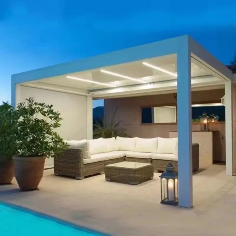 Durable Romantic Party Outdoor Sunshading Weatherproof Waterproof Aluminum Pergola