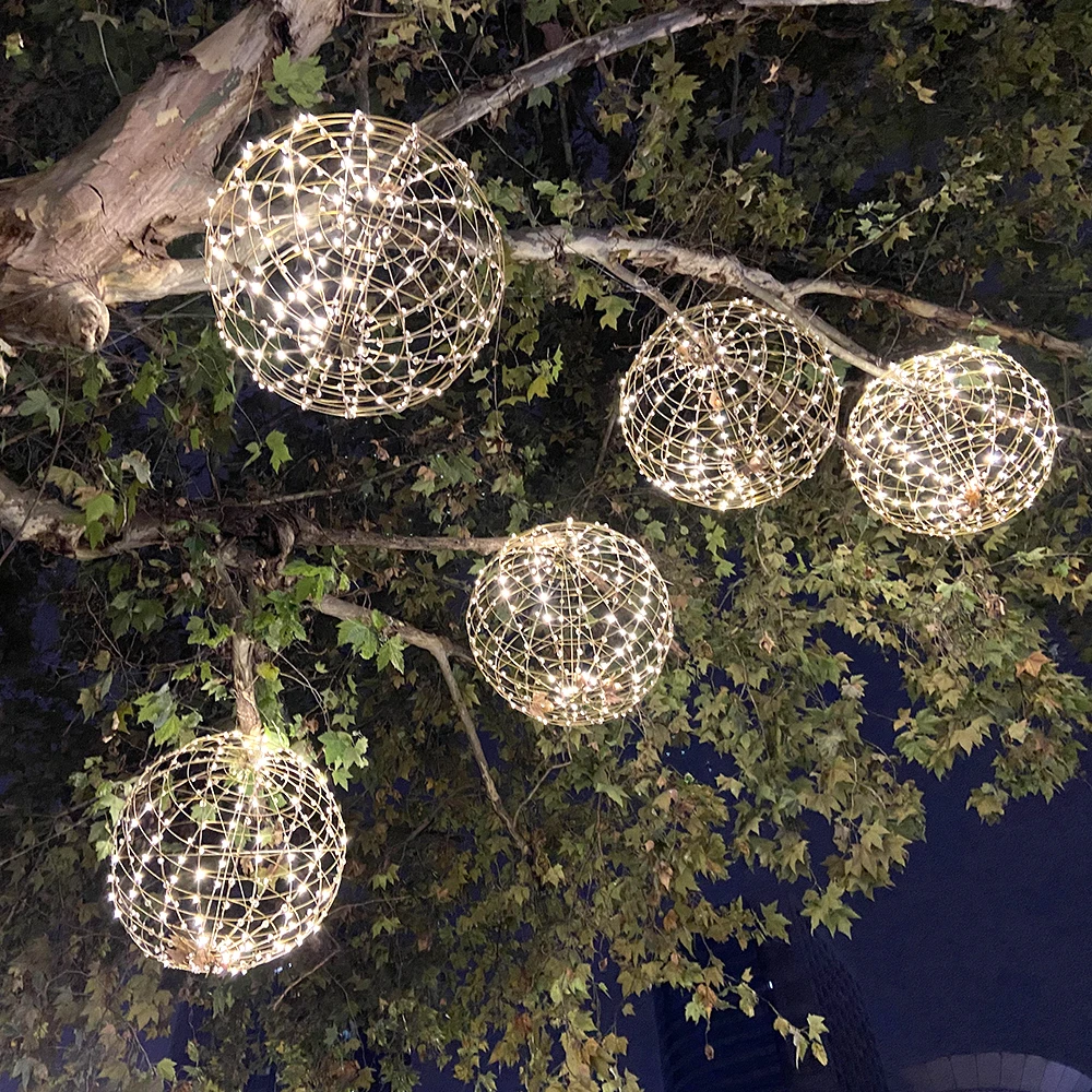 Manufacturer Wholesale Led Outdoor Ball Light RGB Remote Control Outdoor Christmas Decorative Light