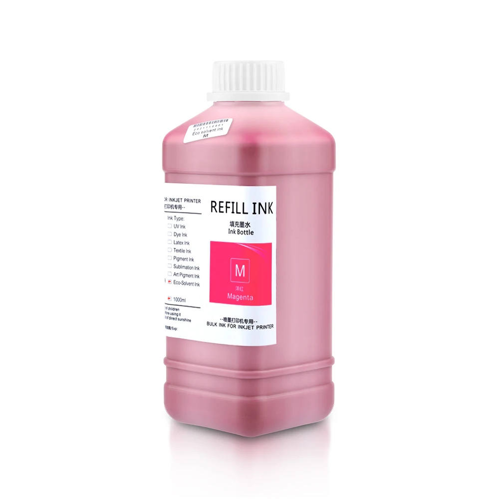 Ocbestjet 1000ML/Bottle 4 Colors Oil Based Eco Solvent Ink for Mimaki CS100 Printer