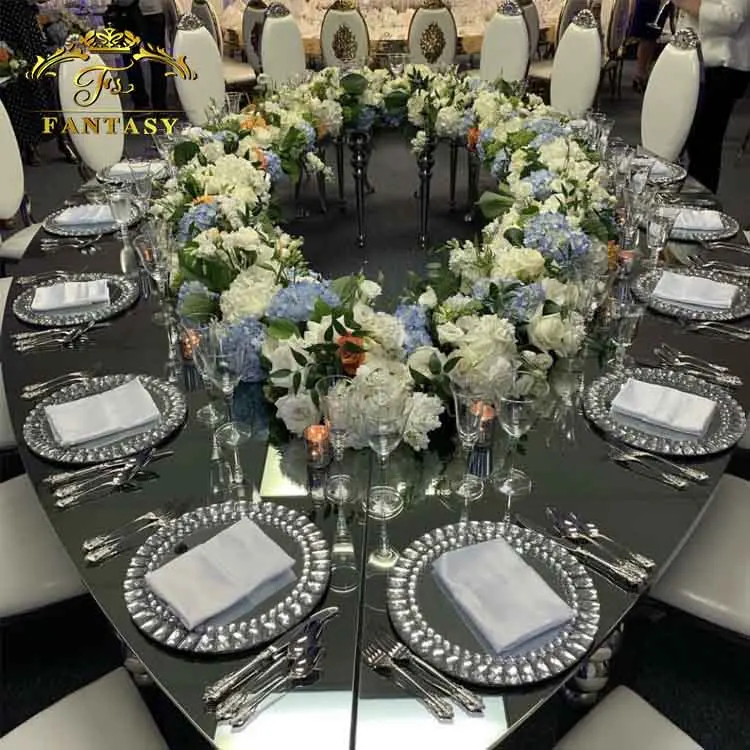 Elegant Style Big round Golden Table modern italian design glass round dining table