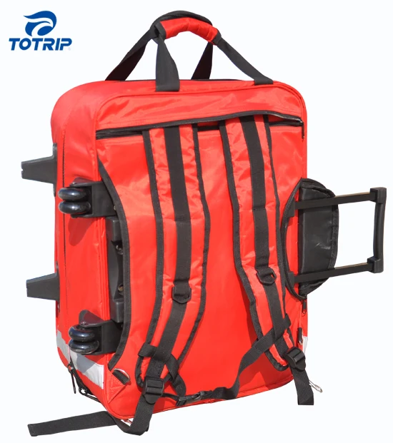 Professional large travel trolley EMT medical kit backpack