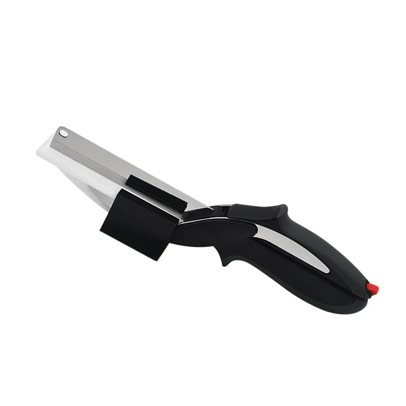 Kitchen Food Scissors Slicer Smart Cutter Stainless Steel Knife With Built-in Cutting Board For Vegetables Fruit Chopper Scissor