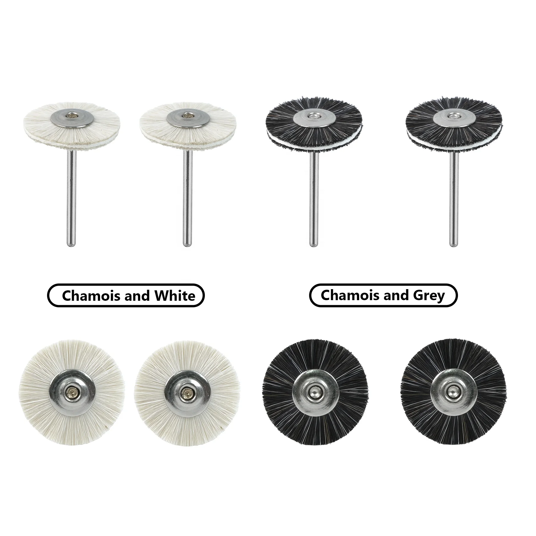 Dental Tools Lab Polishing Brush Chamois Grey White Soft Goat Hair Rotary Low Speed HP Shank 2.35mm Dentist