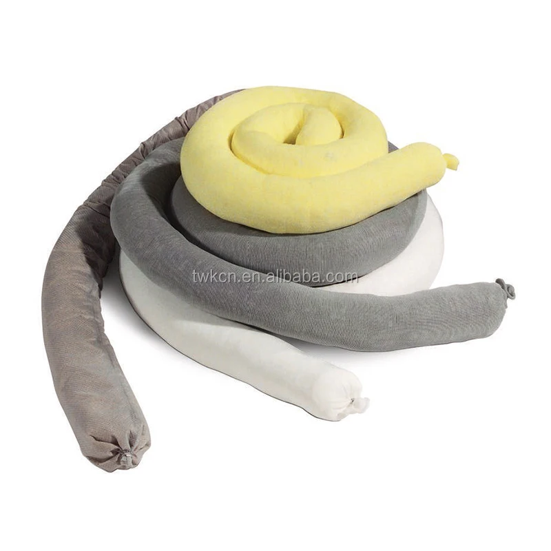 100% Pp Oil Absorbent For Spill Clean-Up Rubbish Floating Solid Barrier 20 Cm Yellow High Efficiency Boom