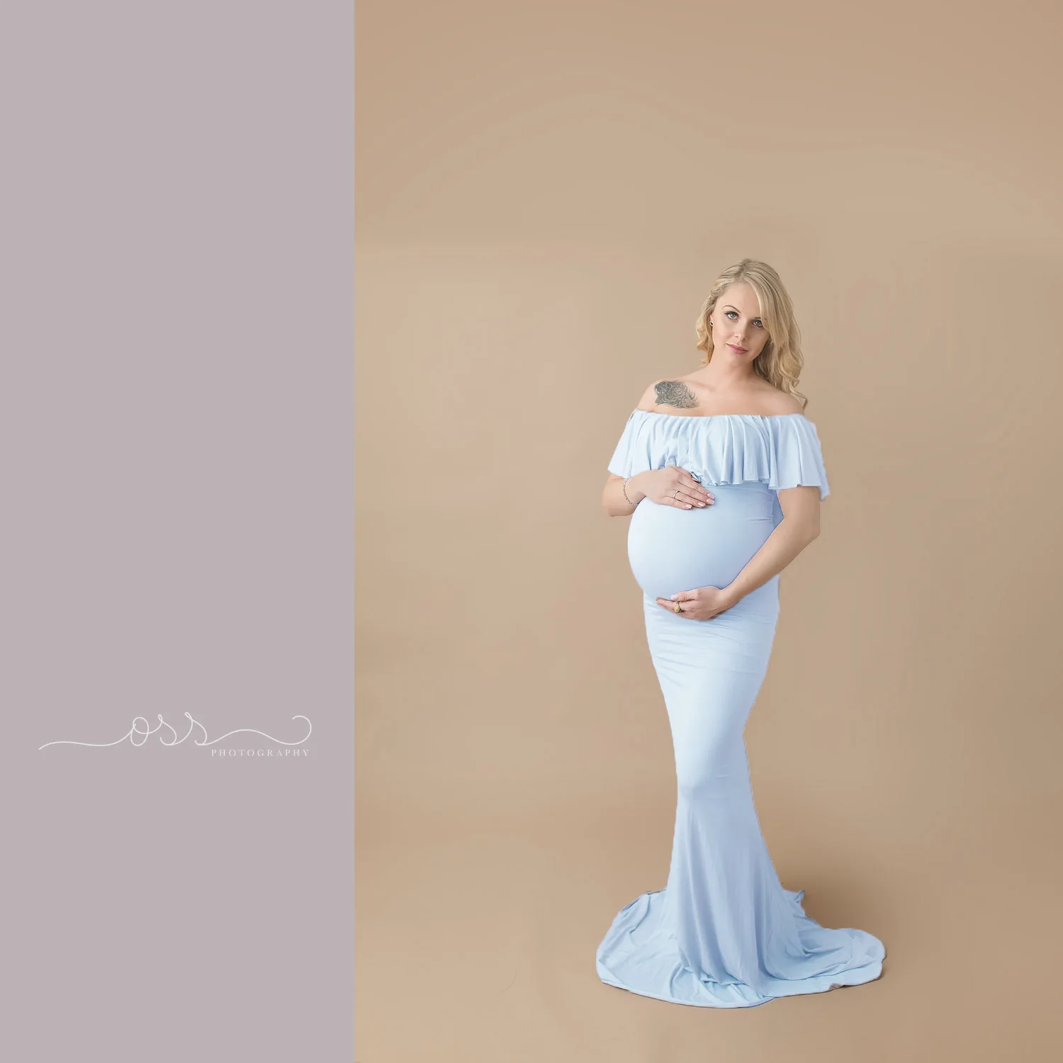 
Hot Selling Baby Shower Dress Polyester and Spandex Maternity Dress Photo Shoot Pregnancy Dress 