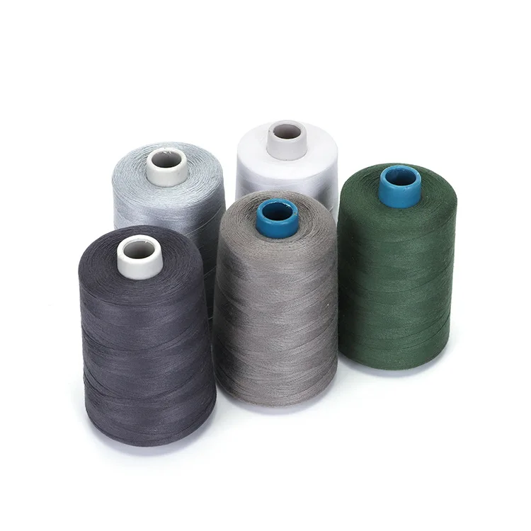 Factory Supply Cheap 40/2 40/3 3000y Dyed Twisted 100% Spun Polyester Sewing Thread, Shirts Overlock Thread in Stock
