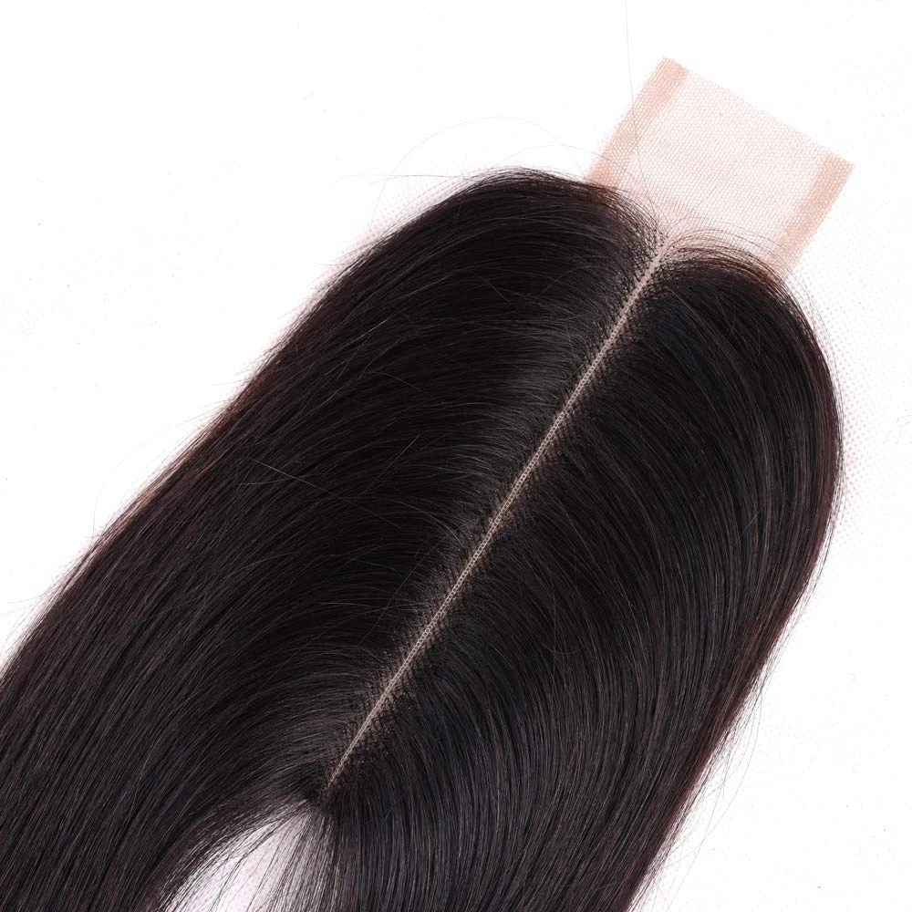  Human Hair Body Wave Brazilian Closure with 2x6 Middle Part Lace Short Weave Unprocessed