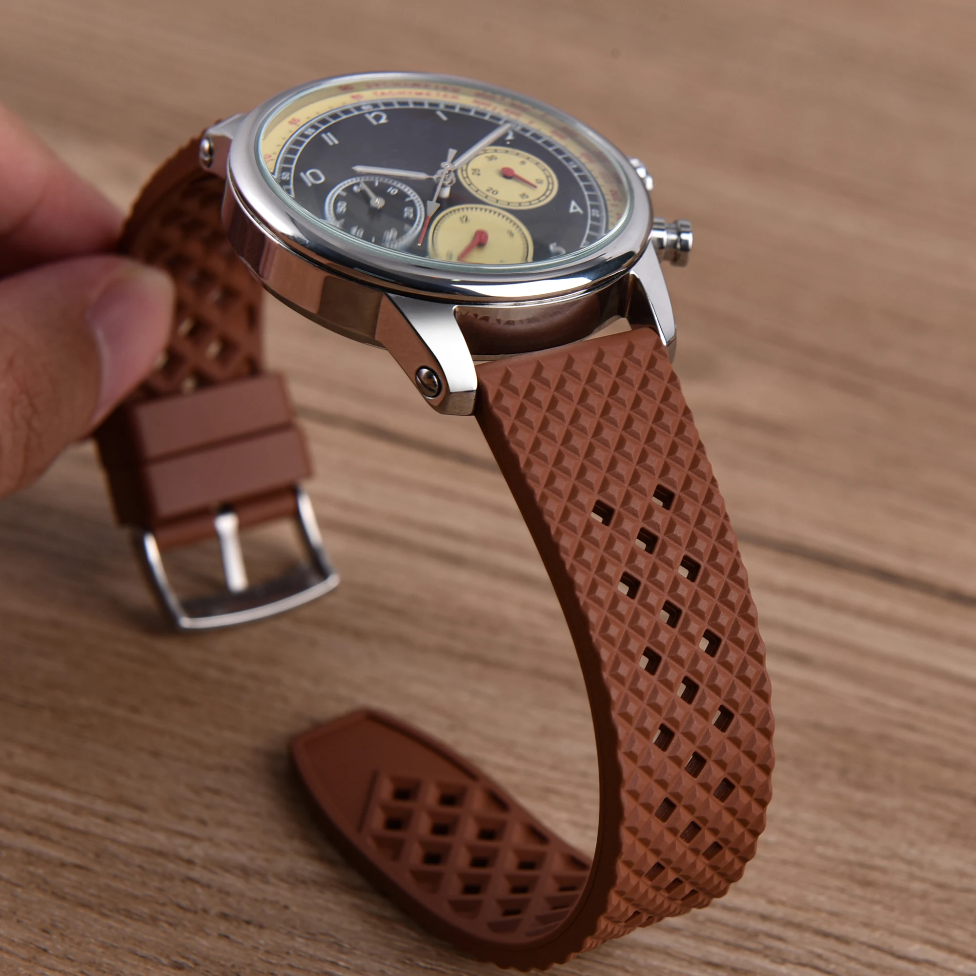 JUELONG Waterproof FKM Rubber Watch Strap 20mm 22mm Quick Release Premium Quality Fluorine Rubber Watch Band