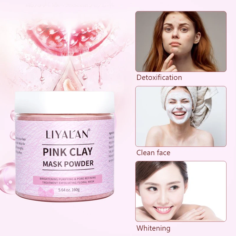 Make Your Own Brand 100% Pure Natural Rose Pink Clay Bentonite Whiten Exfoliating Soft Facial Mask Powder