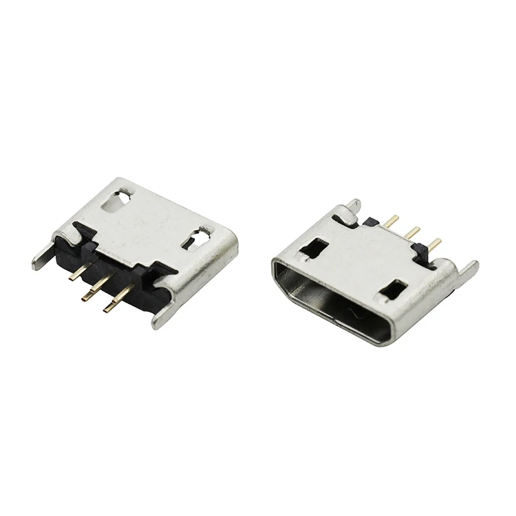 
Vertical B type female 180 degree Micro USB socket connector 5P Direct Plug-in for charging Mobile phone 