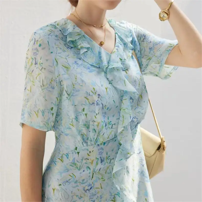 Оптовая продажа женские платья с цветочным принтом шелковое 60% платье из 40% вискозы мягкое удобное женское