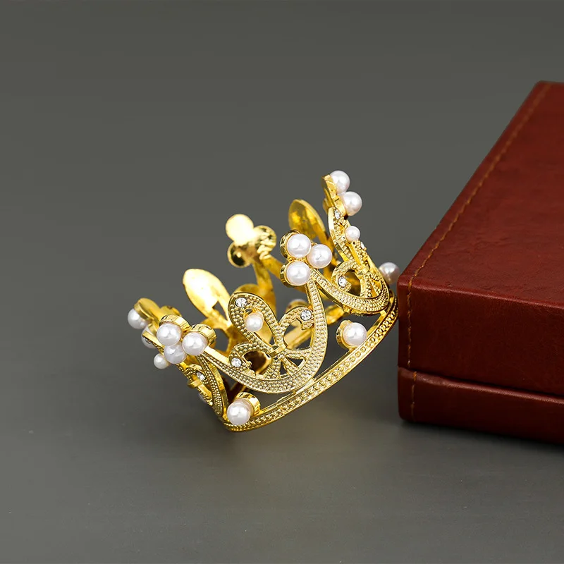 Bridal Pearl Princess Pageant Big Rhinestone Tiara Beauty Pageant Elegant Crown for Girls