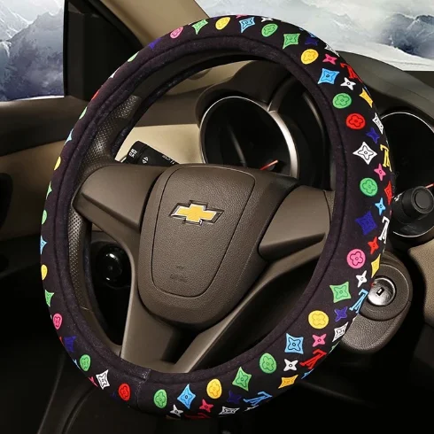 Cute cartoon car steering wheel cover for girl women