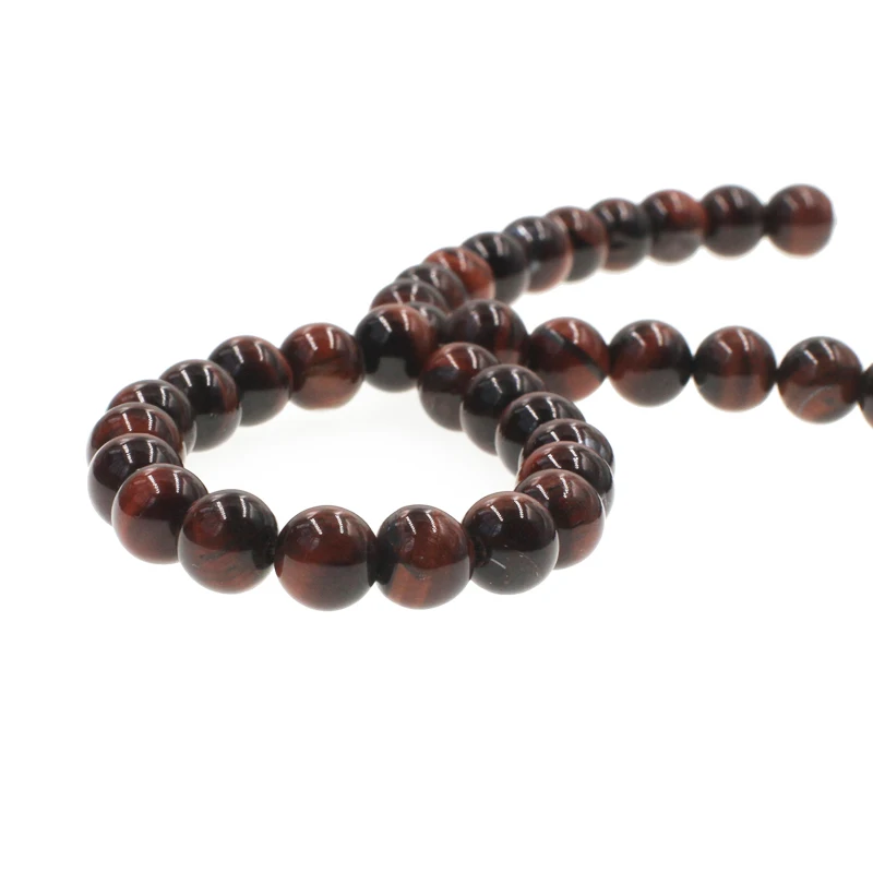 Wholesale Loose Bead Strand Round Gemstone Natural Red Tiger Eye Stone Beads For Jewelry Making MS-021