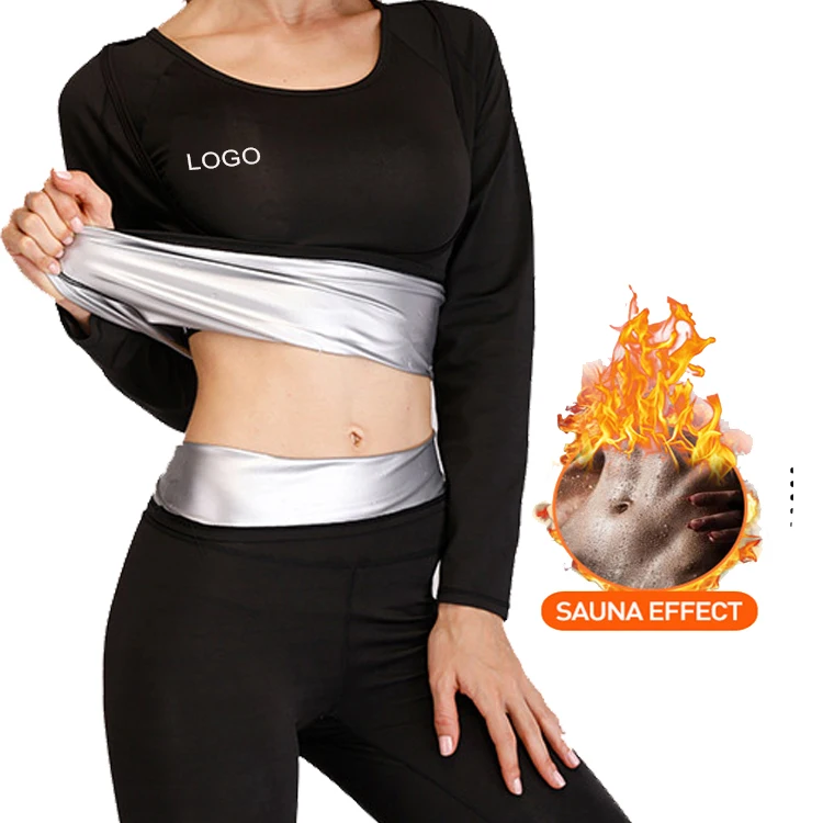 Sauna Shirt Sweat Suit Exercise Weight Loss Fitness T-shirt and Pants Sauna Suit