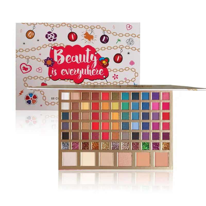 Custom 72 Eyeshadow Glitter Pearl Waterproof High Pigment Private Label Eyeshadow Palette with Your logo