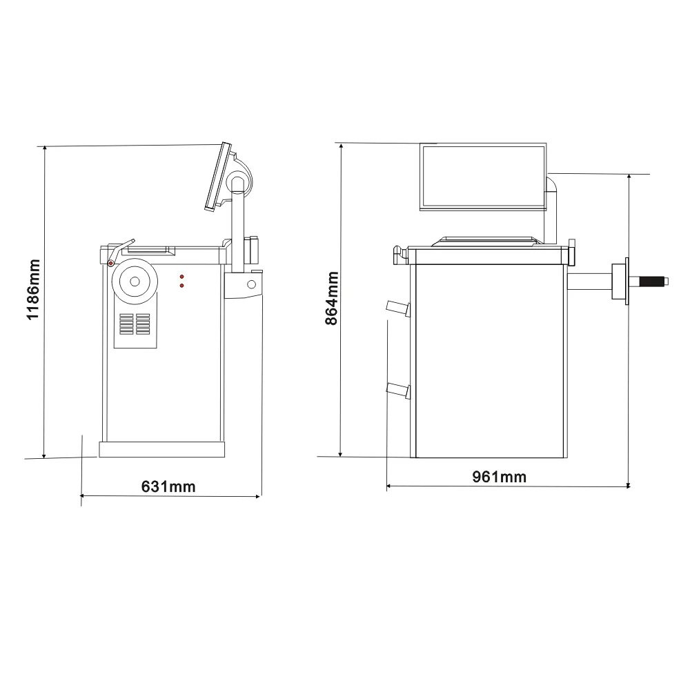 
CMB1240 wheel balancer machine 2D automatic computer balancer with DYN/STA/MOT balancing mode 