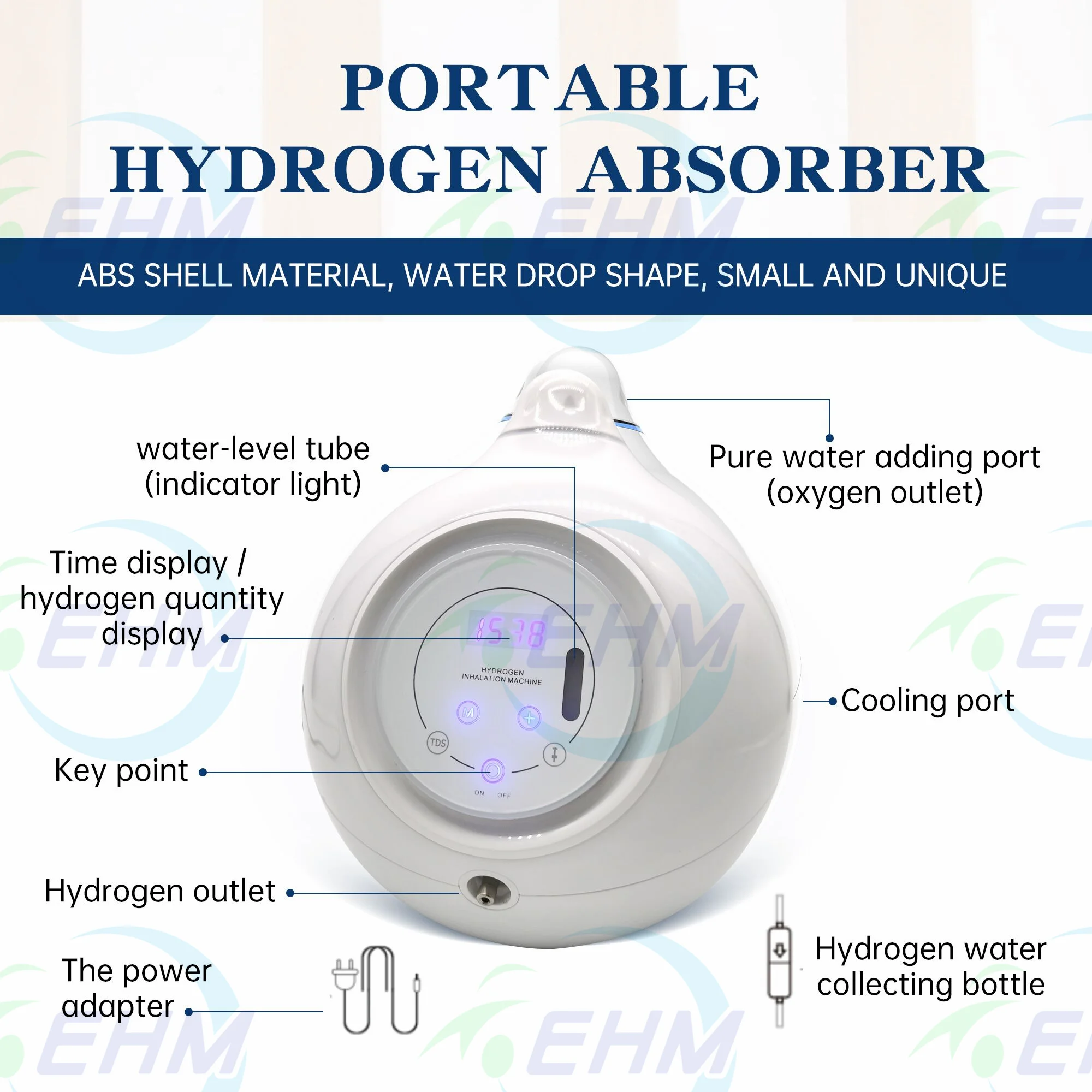 Portable 3 in 1 Hydrogen Inhalation Machine inhaler gas generator hydrogen rich water maker
