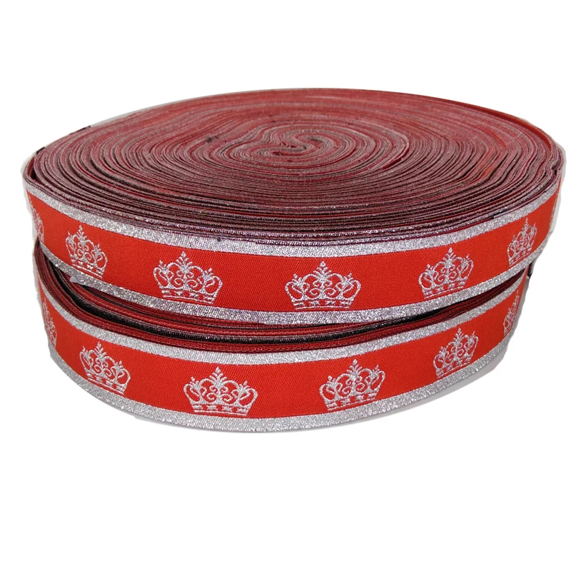 custom 15 mm  inch fashion damask woven jacquard Ribbon metallic horse ribbon for decor