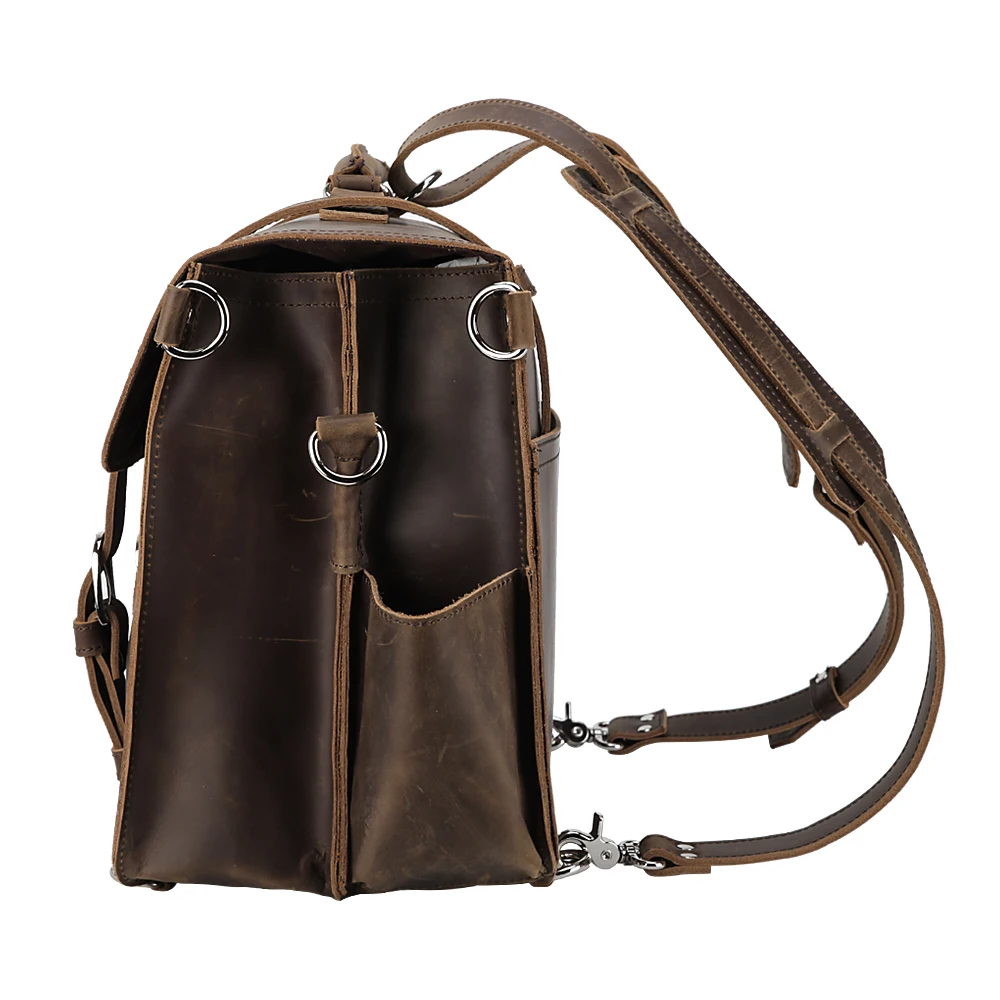 Tiding Promotion Hot Sale Durable Brown Business Leather Shoulder Laptop Bag Messenger Briefcase