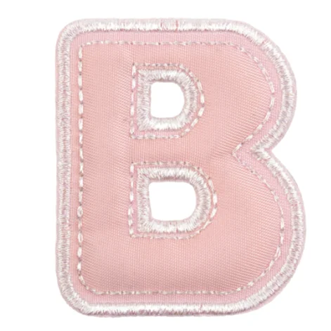 Child Pink Alphabet 1.5 inches Embroidery Patch Fabric Puffy Over Letter Patch For Bag Clothes