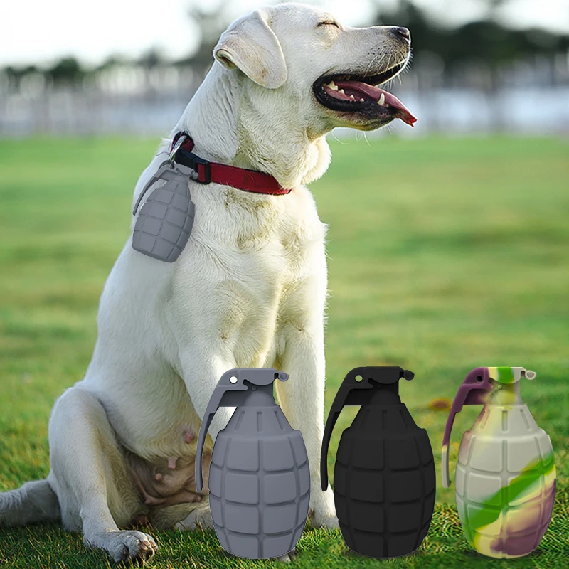 Wellfine New Design Eco Friendly Silicone Grenade Shape Dog Poop Bag Holder High Quality Custom Logo Pet Poop Bag Holder