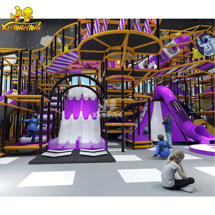 Xiyangyang fun big slide Volcano climbing and screen interaction commercial equipment indoor playground for kids