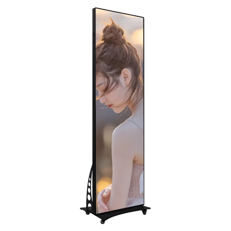 Support USB /WIFI/ 4G Portable Indoor Floor Standing P1.86 P2 P2.5 P3 Poster LED Display