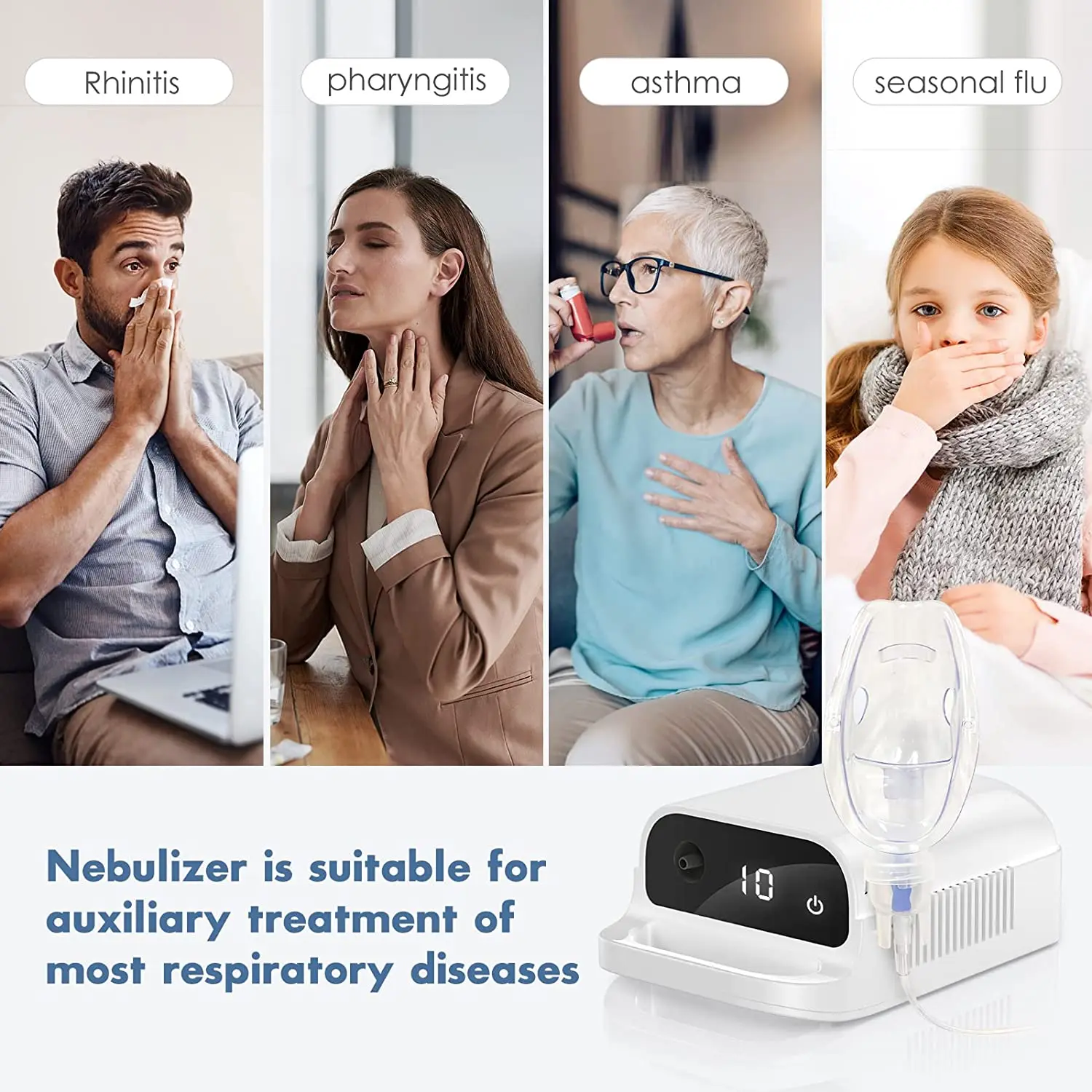 Medical Nebulizer with timing function liquid medicine portable Compressor Nebulizer