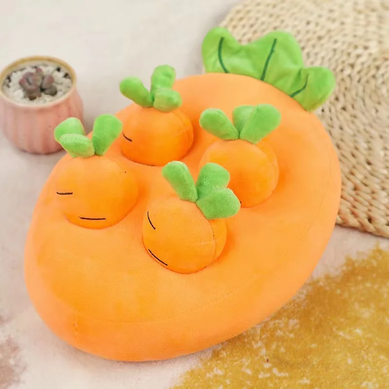 Оптовая продажа мультяшная подушка в виде моркови плюшевая игрушка кукла-клубника мягкая кукла-подушка взаимодействие родителей и детей овощное поле