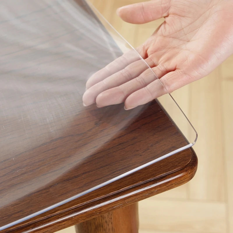 Waterproof  Clear Durable Waterproof Flexible Transparent Table Cloth Plastic PVC Sheet Roll for Bedroom Table Office Table