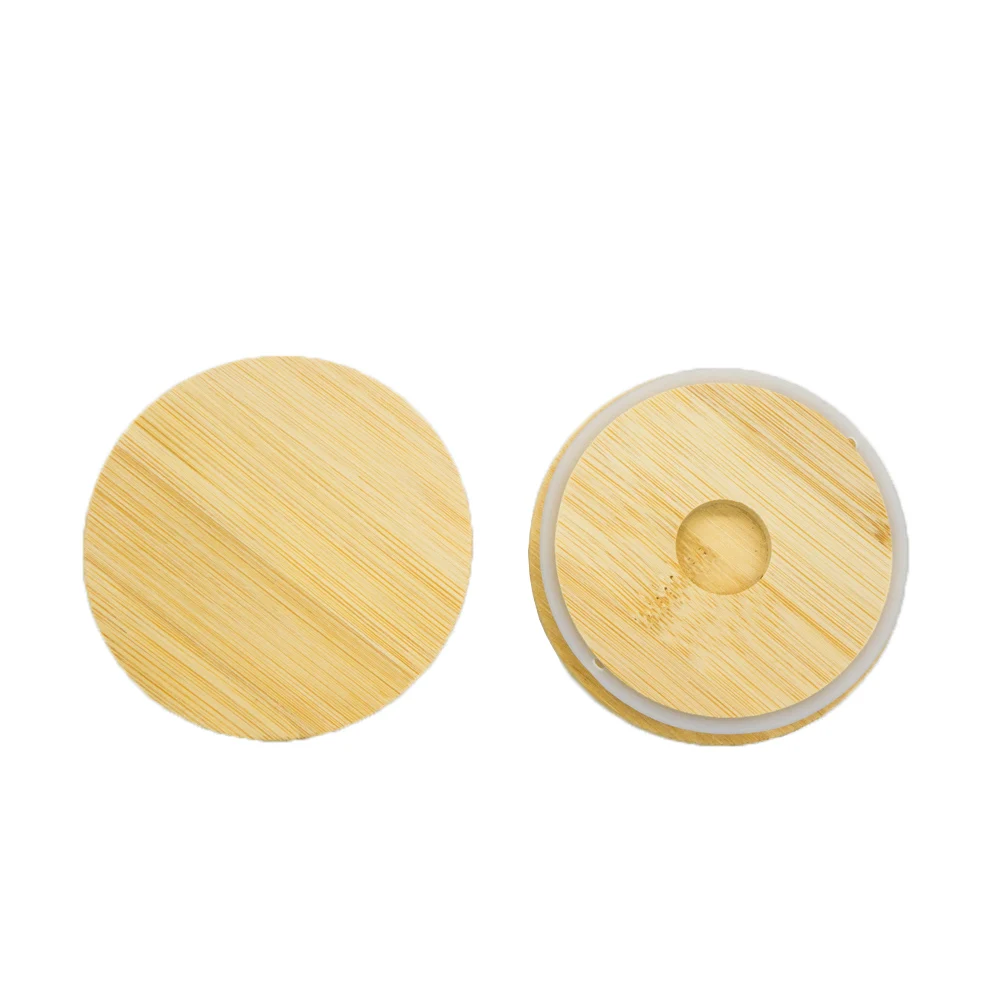 Customized LOGO Round or Square Bamboo Wooden Lids for Glass Jars Candle Stopper With Laser Etched Bottles Cork Cap Manufacture