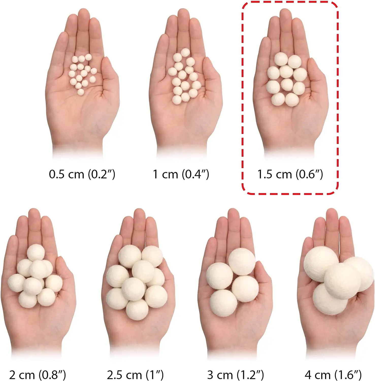 handmade pastel colorful 1.5cm small puff felt pom poms nepal wool felt balls for wool crafts baby shower decoration