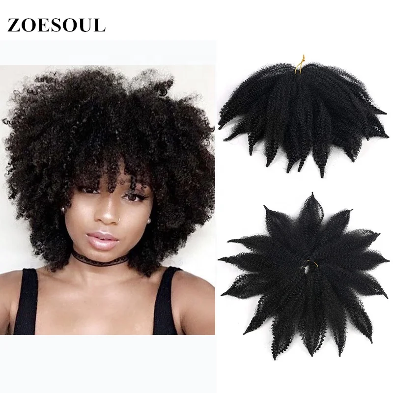 Synthetic 8inch Marley Hair Afro Kinky Curly Twist Crochet Braid Hair For Mali Bob Hair Extensions