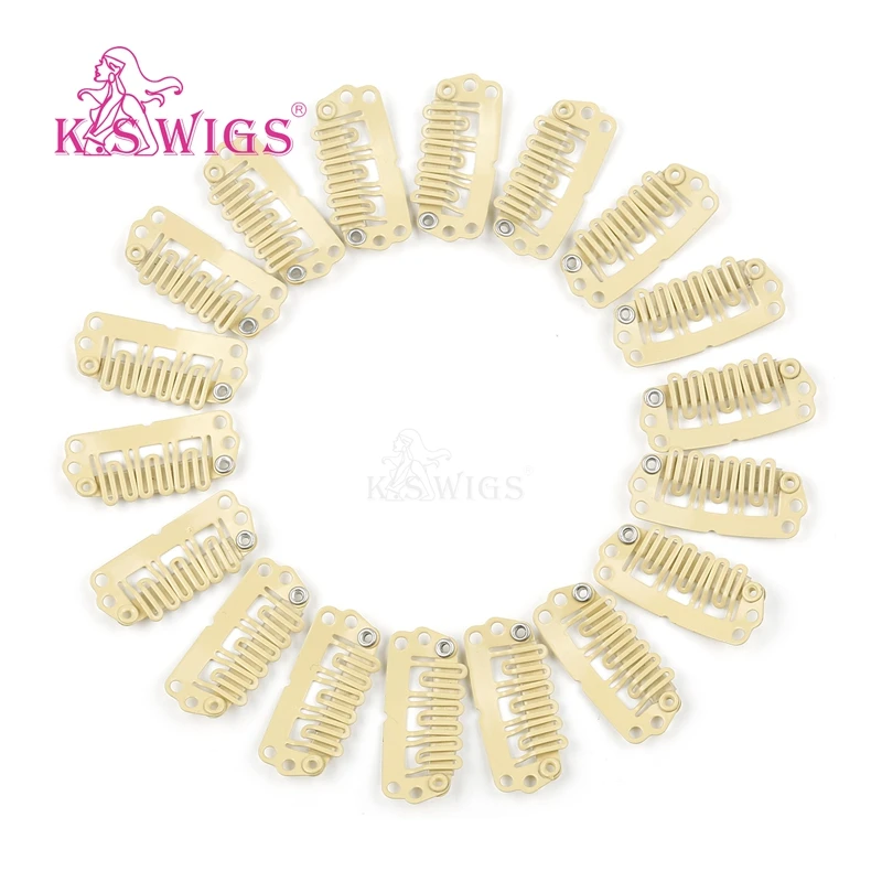 
K.S WIGS 50Pcs U Shape Metal Snap Clips for Clip in Hair Extensions DIY & Repair 2.8cm 