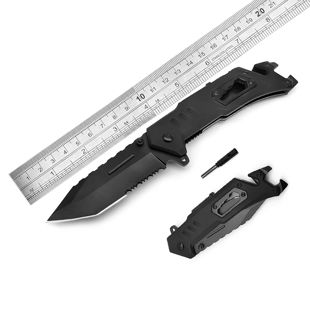 OEM low MOQ customize stainless steel camping tactical outdoor survival folding pocket hunting knife