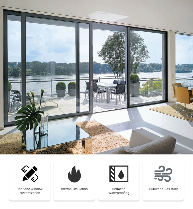 APRO  factory  cheap thermal break Low-E glass aluminum sliding window