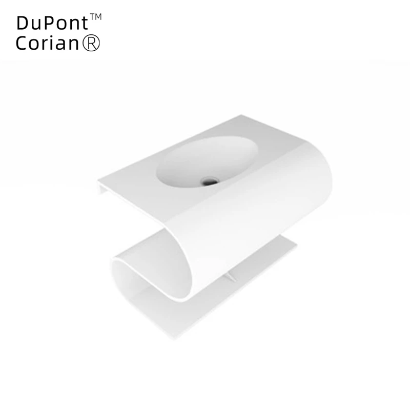 Dupont Acrylic Lowes Vessel Shape Acrylic Carton Box Modern White Solid Surface Countertop Basin Polished 2pcs