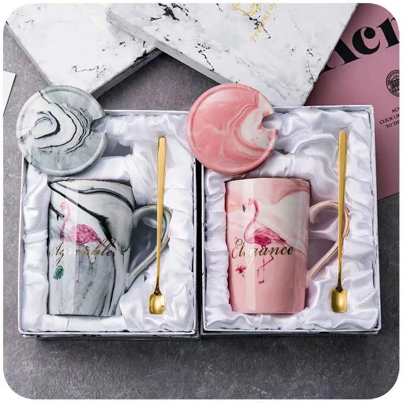 Custom marble cup printed porcelain personalized design ceramic mr mrs marble coffee couple mugs set